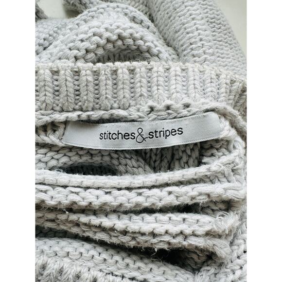 Stitches & Stripes Light Gray Crew Neck Distressed Back Sweater XL - Picture 9 of 13